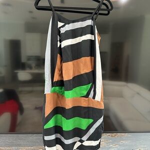 Derek Lam Black and White Spaghetti Strap Mini Sundress